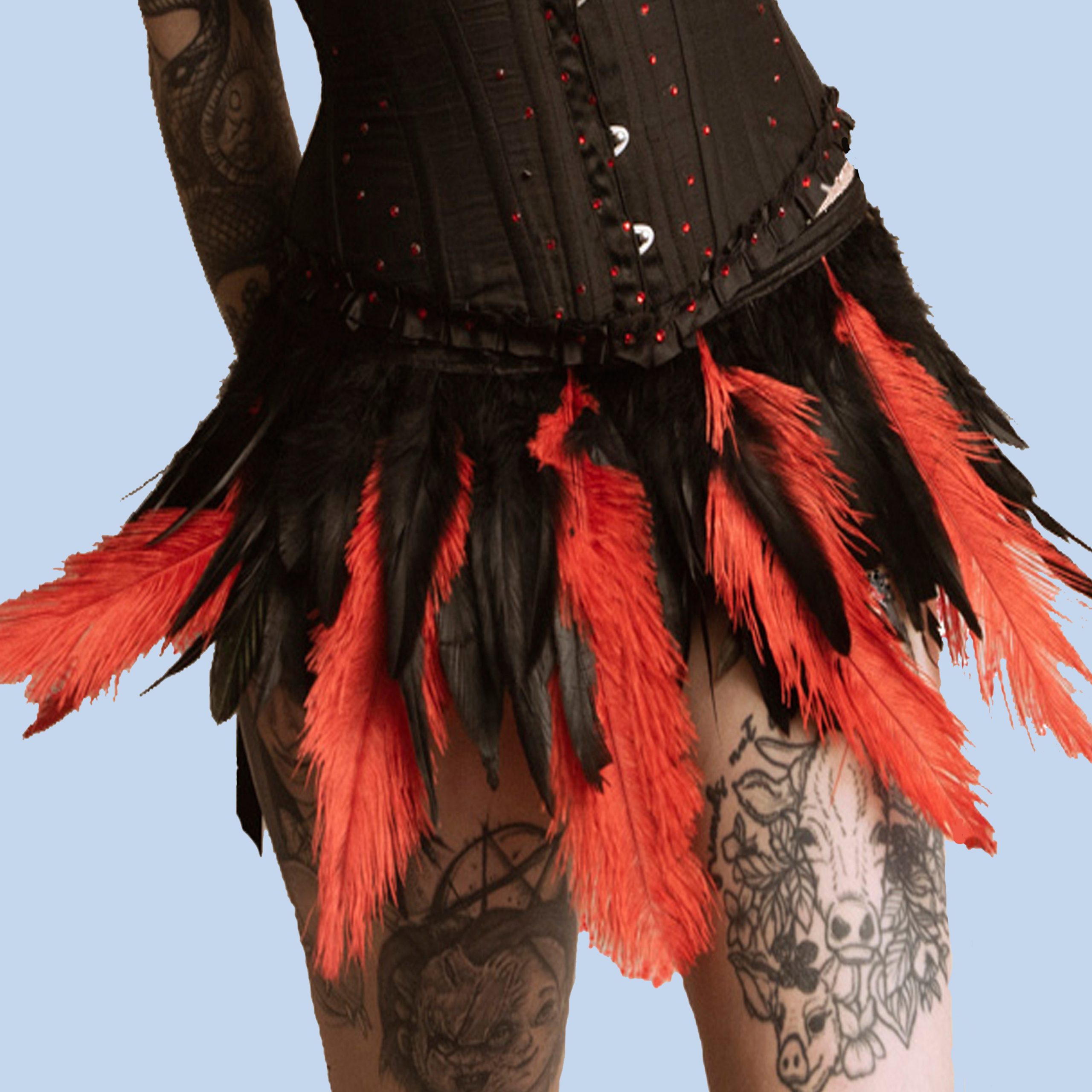 Black Feather Detail Mini Skirt | PrettyLittleThing